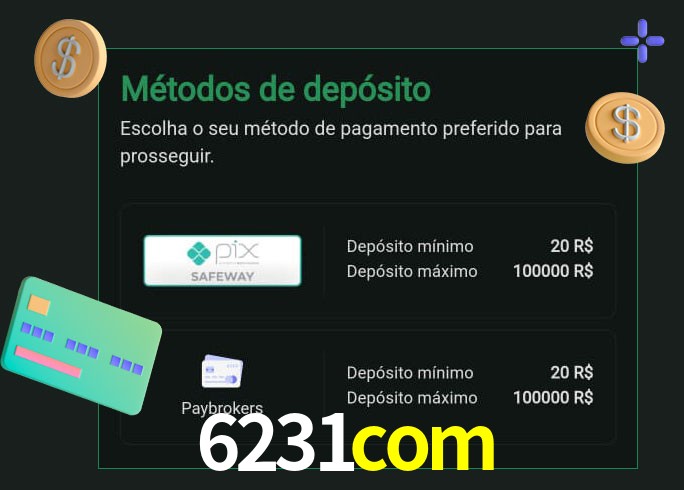 O cassino 6231com oferece uma grande variedade de métodos de pagamento